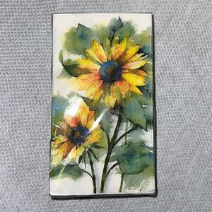 Punch Studio 32 Guest Paper Towel White Green Yellow Blue Washy Sunflower